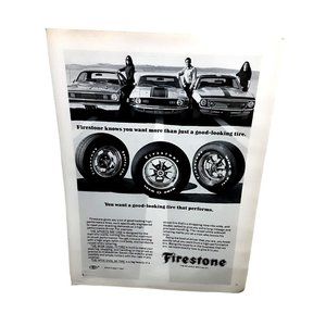 Vintage 1971 Firestone Tires Mustang Ad Original epherma
